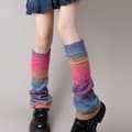 Lagerstrumpor Stickade Benskydd (Gradient Lila)[qb]