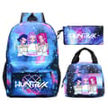 KPop Demon Hunters Print Studenterrygsæk Stor Kapacitet 3-delt Sæt Trendy Starry Blue 2