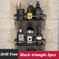 Pikkukuva 1 / 6: Kulma Suihku Caddy Kylpyhuoneen Järjestäjä Hylly MUSTA KOLMIO musta black triangle 2pcs