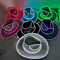Miniatyrbillede 2 af 8: Disco Luminous Cowboy Hat Glowing Light Bar Cap White
