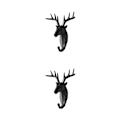 Miniatyrbillede 1 af 5: 1/2/3/5 Robust og holdbar dyrehoved nøglekrog til enkelt sort (hjort) black (deer) 2 Set