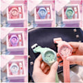 Miniatyrbild 4 av 5: Barnens present mjuk silikonrem digital klocka visare handledsklocka klocka handledsklockor PINK