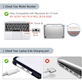 Miniatyrbillede 2 af 7: Etui kompatibel med Macbook Air 13 tommer M1 A2337 A2179 A1932, udgivet 2021-2018, Frosted Clear
