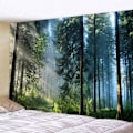 Miniatyrbild 1 av 5: 3D Forest Gobeläng Vägg Konst Sängöverkast Heminredning D D 200*150CM