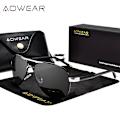 Pikkukuva 1 / 5: AOWEAR-merkin suunnittelijan polarisoidut aurinkolasit miehille, ilmailupinnoitetut peiliaurinkolasit miehille ja naisille, oculos gafas lentes de sol, hopea musta Silver Black AOWEAR