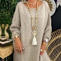 Miniatyrbild 3 av 5: Fredshänge halsband för kvinnor Boho estetisk tofs