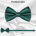Miniatyrbilde 3 av 7: Sløyfe for menn, klassisk ensfarget sløyfe for menn, sateng smoking sløyfe, justerbar formell sløyfe for fest, bryllup[qb] DARK GREEN