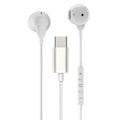 Miniatyrbillede 1 af 2: Til Huawei / Samsung kablet headset TYPEC in-ear in-line-kontrol med et kablet mobiltelefonheadset med mikrofon White