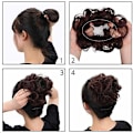 Pikkukuva 5 / 5: 1 kpl Messy Bun -hiuslisäke, Scrunchie, Kiharainen Aaltoileva Messy Synteettinen Chignon Naisille Updo Hiusten Asusteet Light Brown#