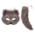 Pikkukuva 1 / 11: Tekokarvainen Ketun Hännän Kissamaskit Therian Maskit ja Hännät Halloween-asuja Juhliin Gray 0.12