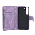 Miniatyrbild 2 av 5: PU Läderplånboksfodral för Galaxy S22 Dragkedja Flip Folio Plånbok RFID-blockerande Skyddsfodral med Handledsrem Magnetisk Stängning Inbyggt Ställ