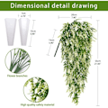Miniatyrbilde 2 av 5: (Beige) 2 deler kunstige blomster i rotting for oppheng -