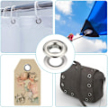 Miniatyrbild 3 av 5: Grommetverktygssats 100 set Grommets Öglor 6mm 10mm 12mm 14mm Inner Diameter Silver för Kläder Skor Väska Läderhantverk DIY 100 sets 12mm