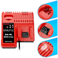 Miniatyrbillede 3 af 5: M12-18C Li-ion batterioplader til Milwaukee 12V, 14.4V og 18V batterier - Kompatibel med C1418C og mere.