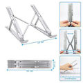 Miniatyrbillede 4 af 5: Sammenklappelig bærbar computerstand i aluminiumlegering, sølv