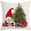 Miniatyrbild 4 av 5: Jul Kuddfodral 18 x 18 Tum Set om 4 Jul Kuddfodral Julgran Snöscen Lastbil Tomte Tryck Jul Dekorativ Kudde