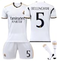 Miniatyrbild 1 av 2: Real Madrid Bellingham Nr. 5 Tröja Set Tränings T-shirt Kostym för Barn Vuxna Säsong 23-24 Vit Set A 2 Vit Set A White Set A Size 16
