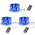 3-pack batteridrivna ljusslingor med fjärrkontroll, 3 meter 30 LED-lampor, för trädgårdar[BT] blue