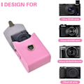 Pikkukuva 2 / 5: Rosa fodral, Retro skönhetsväska i läder för Sony RX100 & HX-serien kamera för Ricoh GR III II / Canon G7X II / G7X III / SX720 / SX730 / SX740 / G9X/G9X II