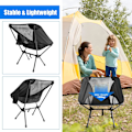 Miniatyrbillede 3 af 5: Bærbar Foldbar Udendørs Stol Rejse Fritid Ryglæn Ultralet Skammel Aluminium Legering Fiskestol Strandstol Rumstol (Sort)