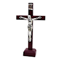 Pikkukuva 1 / 5: Ristipöytäkoriste Krusifiksi Jeesus-patsas VIINIPUNAINEN Wine Red