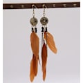 Miniatyrbild 3 av 5: Bohemia Drop Örhängen Tassel Fjäder Trim med Zirkon för Kvinnor Flickor Semester Födelsedagspresenter