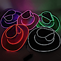 Miniatyrbillede 3 af 8: Disco Luminous Cowboy Hat Glowing Light Bar Cap Blue
