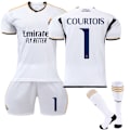 Miniatyrbillede 1 af 2: 2023-2024 Real Madrid Hjemme Børnefodboldtrøje #1 COURTOIS No. 1 COURTOIS 12-13 Years