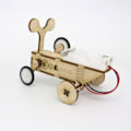 Pikkukuva 5 / 5: Puinen sähköinen Drift Walking Bug Robot DIY-malli Educaional Technology Kit