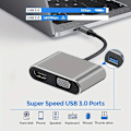Miniatyrbillede 5 af 5: USB C Hub til HDMI VGA Multiport Adapter, 4-i-1 USB C til Vga Multiport