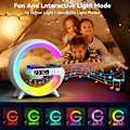 Miniatyrbilde 3 av 5: Multifunksjons Trådløs Lader Stativ Høytaler TF RGB Nattelys 15W Rask Ladestajon for iPhone Samsung Xiaomi Huawei - Perfekt Black