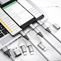 Miniatyrbilde 3 av 5: USB C Multi Hurtiglading Kabel PD 3A Data Synkronisering Nylon Flettet Ledning USB A/C til Type C/Micro/iPhone Adapter QC Hurtiglading Kompatibel med iPhone Lap