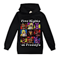 Miniatyrbillede 1 af 3: Five Nights at Freddy's FNAF Børnetrøje Langærmet Hættetrøje Top Pullover Sort Black 140 cm