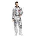 Miniatyrbillede 1 af 5: Rumdragt til voksne Astronaut Kostume Sølv Rumdragt med broderede patches og lommer Mænd L Cherry