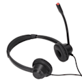 Miniatyrbilde 7 av 8: 2,5 mm forretningsheadset Binaural kablet headset med HD-mikrofon for hjemmekontor Call Center Telemarketing