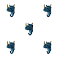 Pikkukuva 2 / 5: 1/2/3/5 Vahva ja kestävä eläinpään avaimenkoukku yksinkertaiseen retro-siniseen (sarvikuono) Retro blue (rhino) 5 Sets