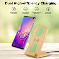 Miniatyrbilde 2 av 5: Trådløs bambuslader, Qi-ladestativ for iPhone 11/XR/XS Max/XS/X/SE 2020, 10W hurtiglading for Samsung Galaxy S20/S10/Note10/S9/S9+/S8+/Note 9