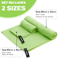 Miniatyrbild 2 av 5: Mikrofiberhandduksset med 2 | 152x76cm stor badhandduk + 80x40cm liten handduk | Snabbtorkande mikrofiberhanddukar Sport Handduk (Grön)