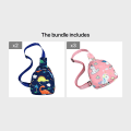Miniatyrbild 1 av 8: Fashion Barn Cross Body Väska Söt Trend Axelväska Dragkedja Väska Cartoon Dinosaur Tryck Barn Navy Blue*2+Pink*3