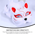 Miniatyrbillede 4 af 4: 3 stk. Therian masker Hvide kattemasker Blanke DIY Halloween maske Dyr, kattemaske
