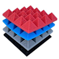 Miniatyrbillede 2 af 3: 24 stk. 25x25x5cm Studio Akustisk Lydisoleret Skum Pyramide Lydisolering Lydabsorption Behandling