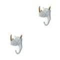 Pikkukuva 1 / 5: 1/2/3/5 Vahva ja kestävä eläinpään avaimenkoukku yksinkertaiselle valkokullalle (sarvikuono) White gold (rhino) 2 Set
