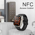 Miniatyrbilde 5 av 6: 49mm for Apple Watch Ultra 8 Smartklokke Smartklokke Menn Kvinner Serie NFC Bluetooth-samtale Trådløs lading Trening Vanntett Klok white and lvNL