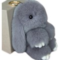 Miniatyrbillede 5 af 5: Fluffy Bunny Nøglering Sød Plys Bunny Nøgleringe Damer Taske Pom Pom Elskelig Nøglering IC