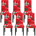 Miniatyrbilde 1 av 5: 4-pakning jule-stoltrekk, elastiske, avtagbare, vaskbare, spisestue, juletre Christmas Tree 6