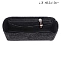 Miniatyrbillede 1 af 5: Multi-Pocket Dame Indsats Taske Håndtaske i filtstof Sort Black L