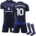 Miniatyrbilde 1 av 2: 2024-2025 Manchester United Bortebarnedrakt Fotballdraktsett Nr. 10 Rashford 20