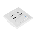 Pikkukuva 2 / 4: Seinän USB-virtalähde, 5V 2.1A/1A 4100mA, 4 USB-porttia, kytkin (220~250V)