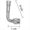 Miniatyrbillede 5 af 5: 2-pak Universal Motorcykel Scooter Ventilforlænger Adapter Messing Vinklet Sølv 135 degrees