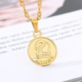 Miniatyrbillede 1 af 5: Disk Stjernebillede Halskæde 12 Stjernetegn Sten Vedhæng Halskæde Kvinder Mode Horoskop Smykker Fødselsdagsgaver Sølv Farve Silver Color Aquarius